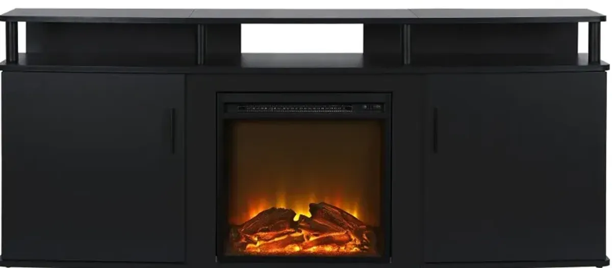 Carson Transitional Black Electric Fireplace TV Console