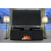 Carson Transitional Black Electric Fireplace TV Console