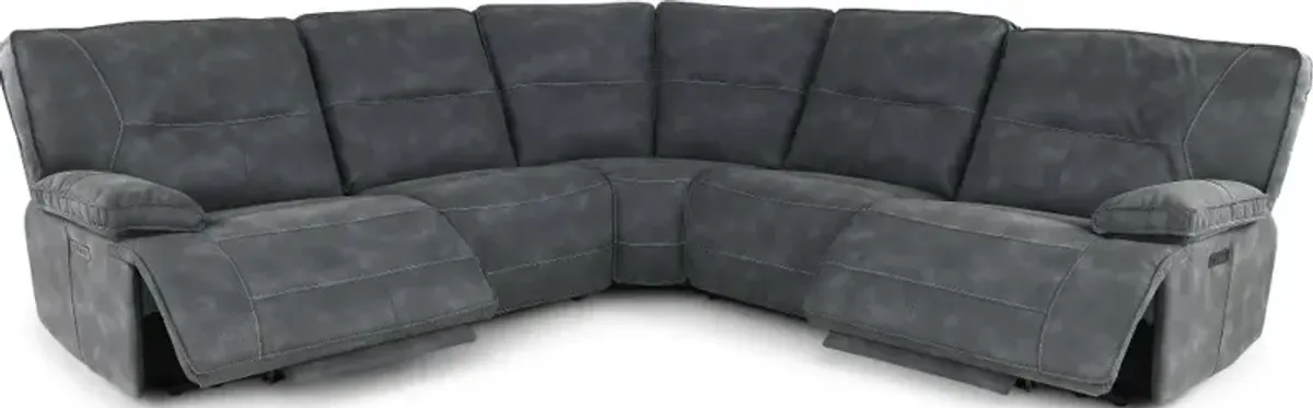 Spartacus Cobalt 5 Piece Power Reclining Sectional