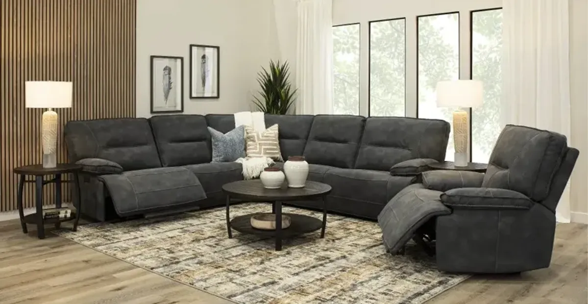 Spartacus Cobalt 5 Piece Power Reclining Sectional