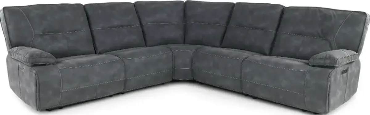 Spartacus Cobalt 5 Piece Power Reclining Sectional