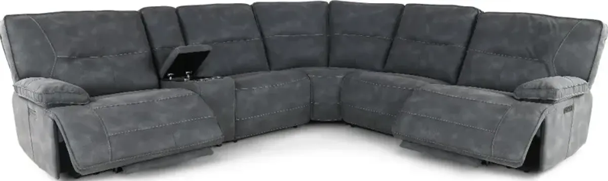 Spartacus Cobalt 6-Piece Power Reclining Sectional