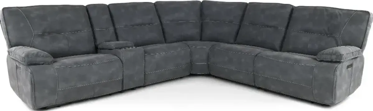 Spartacus Cobalt 6-Piece Power Reclining Sectional