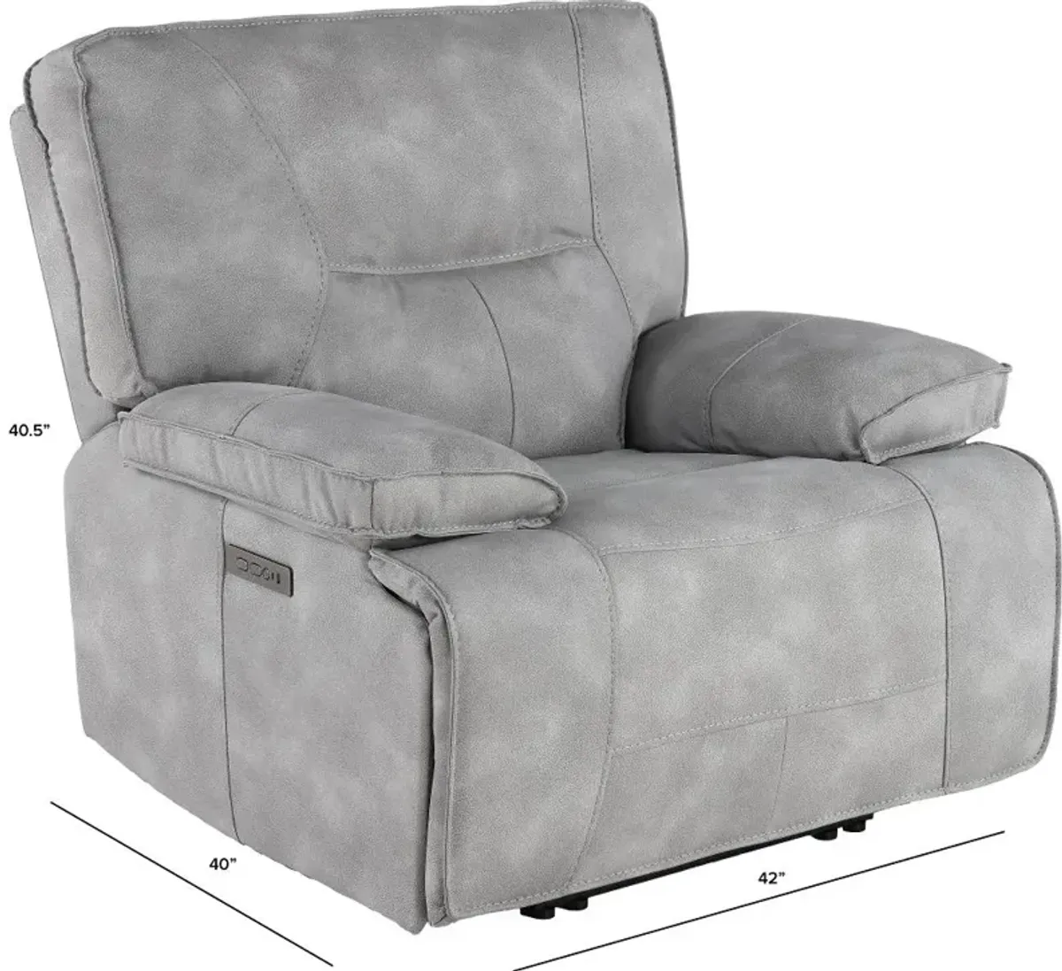 Spartacus Gladiator Sky Gray Power Recliner