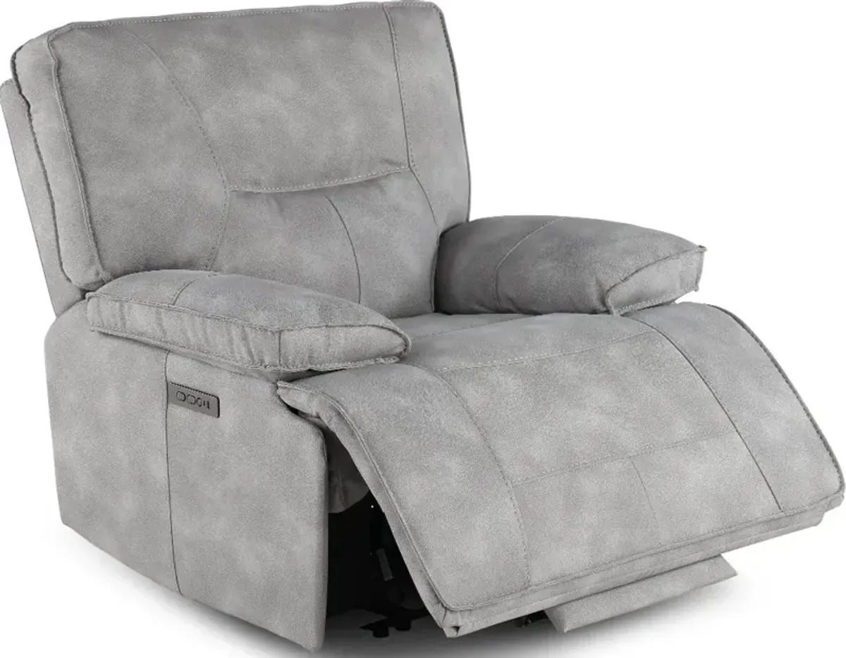 Spartacus Gladiator Sky Gray Power Recliner