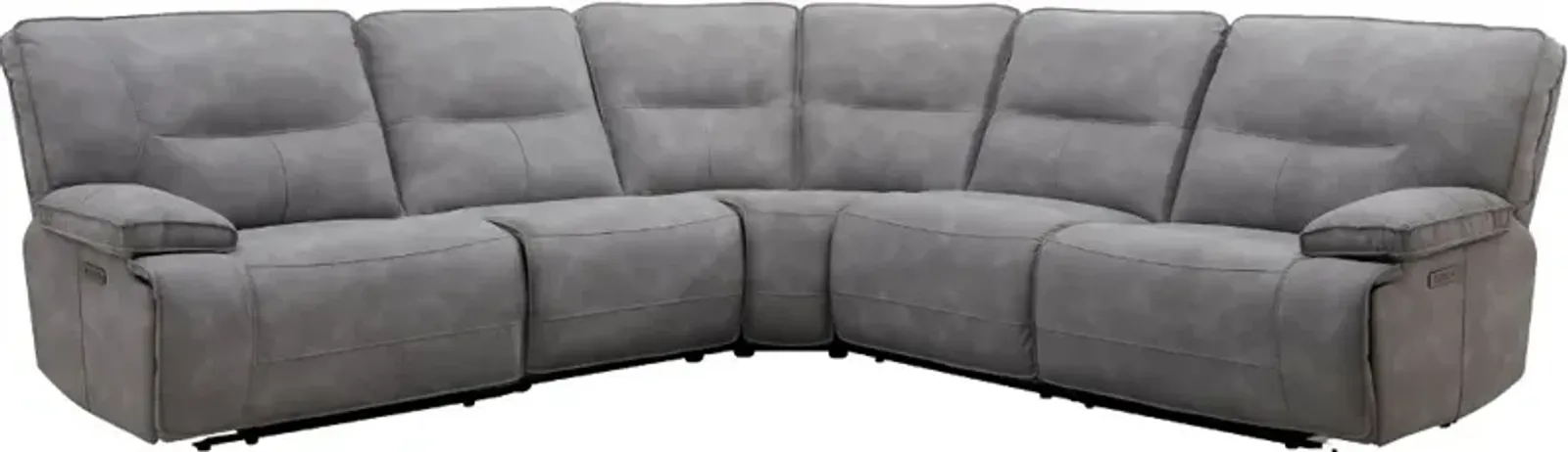 Spartacus Sky Gray 5-Piece Power Reclining Sectional