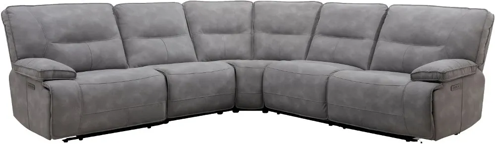 Spartacus Sky Gray 5-Piece Power Reclining Sectional