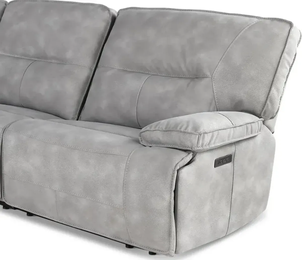 Spartacus Sky Gray 6-Piece Power Reclining Sectional