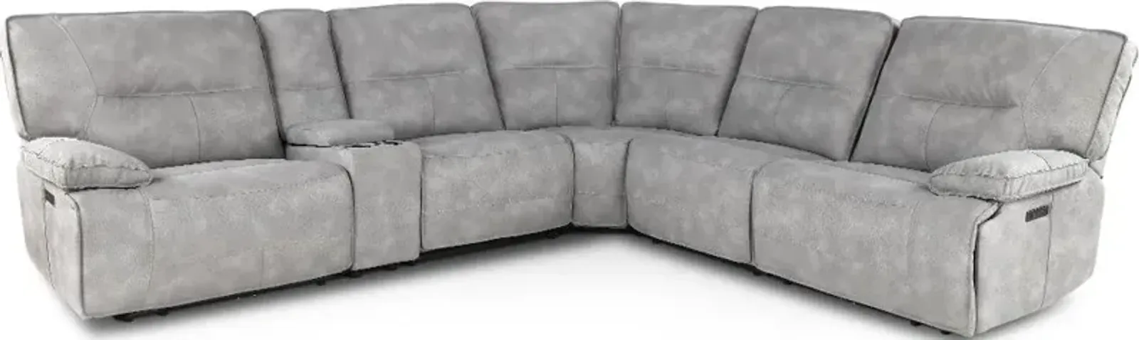 Spartacus Sky Gray 6-Piece Power Reclining Sectional