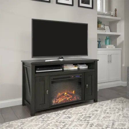 Farmington Black Oak 50" Electric Fireplace TV Console