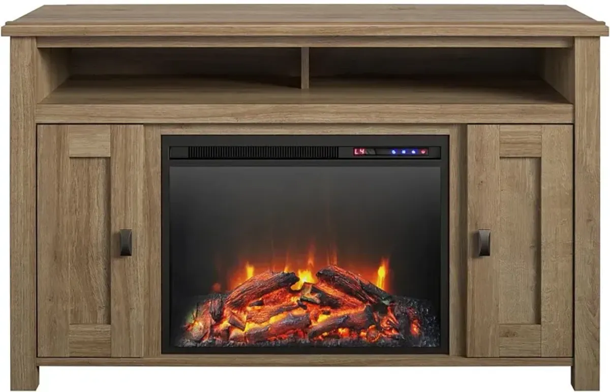 Farmington Light Brown 50" Electric Fireplace TV Console