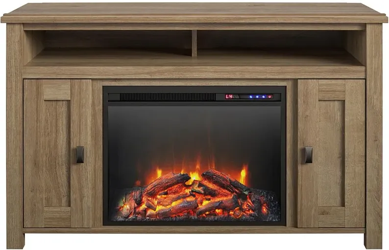 Farmington Light Brown 50" Electric Fireplace TV Console