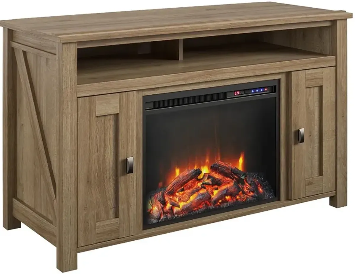 Farmington Light Brown 50" Electric Fireplace TV Console