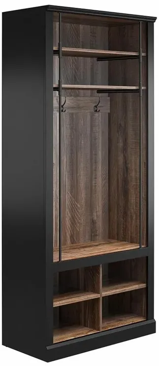 Hoffman Two-Toned Entryway Hall Tree with Bench and Storage Cubbies