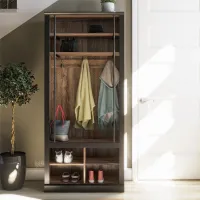 Hoffman Two-Toned Entryway Hall Tree with Bench and Storage Cubbies