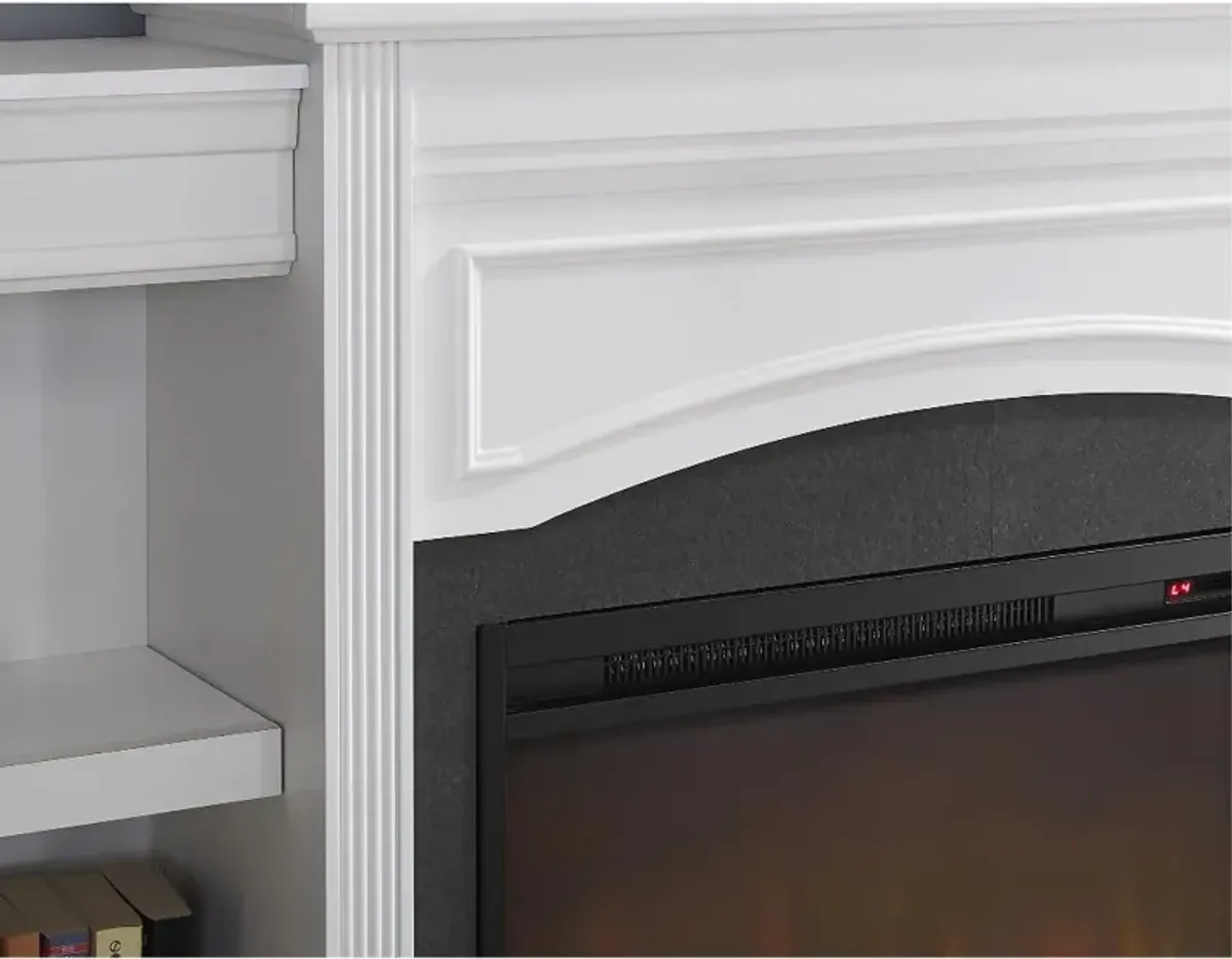 Lamont Transitional White Mantel Fireplace