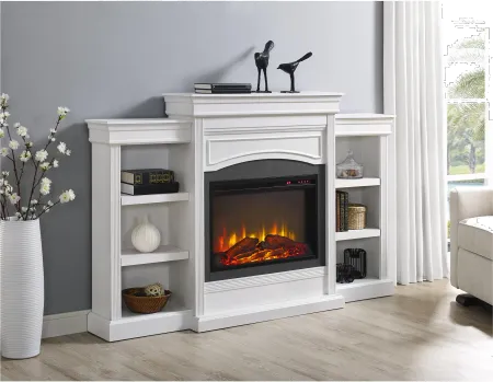Lamont Transitional White Mantel Fireplace