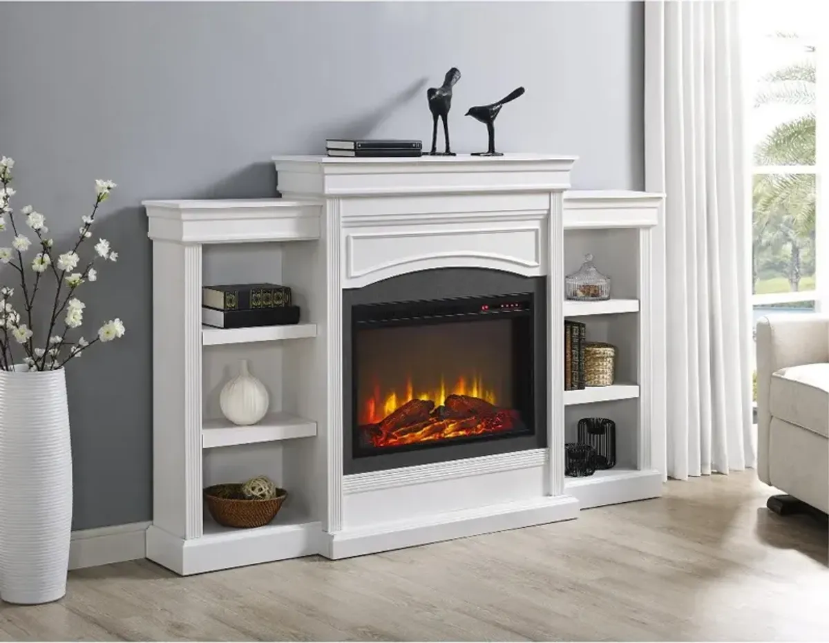 Lamont Transitional White Mantel Fireplace