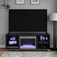 Lumina Black Oak 65" Fireplace TV Stand
