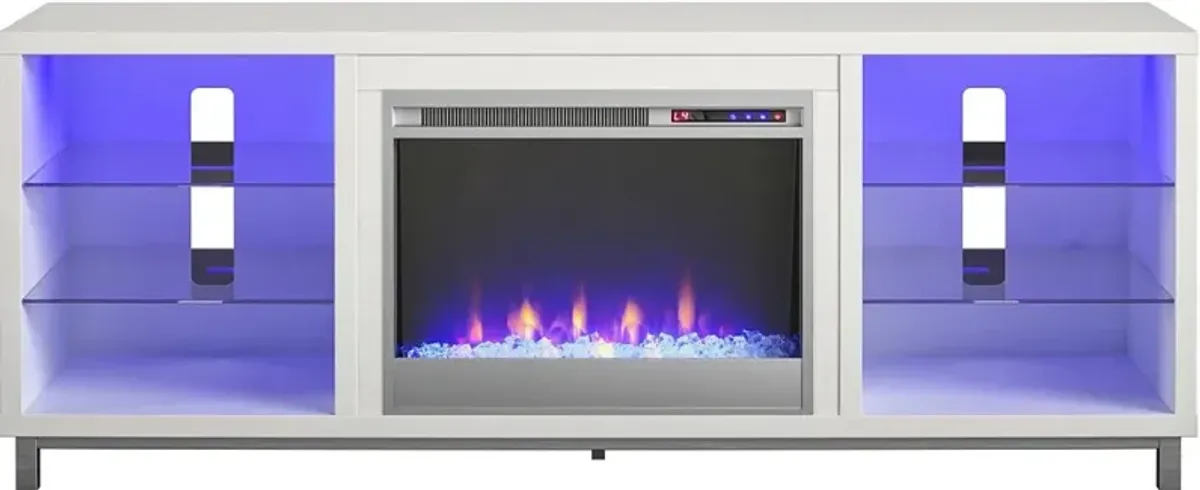 Lumina Modern White Fireplace TV Stand