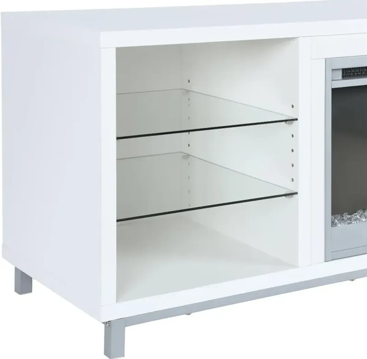 Lumina Modern White Fireplace TV Stand