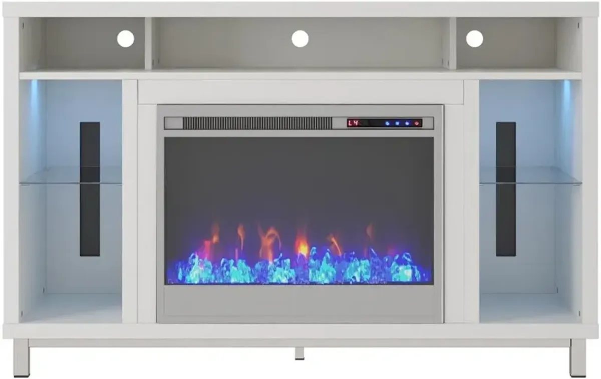 Lumina Modern White Fireplace TV Stand
