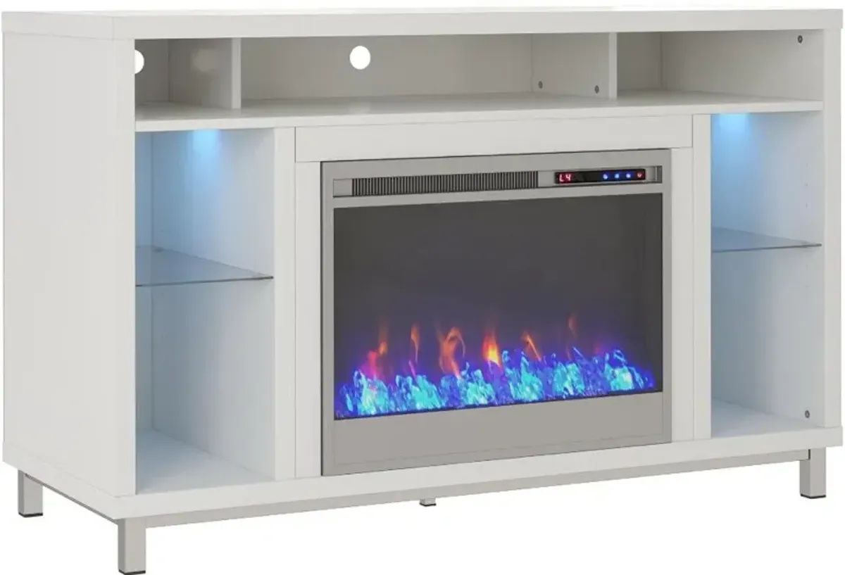 Lumina Modern White Fireplace TV Stand