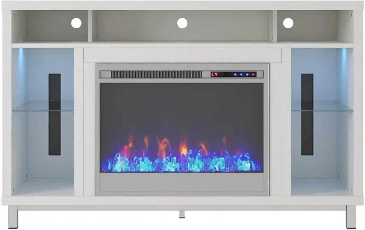 Lumina Modern White Fireplace TV Stand