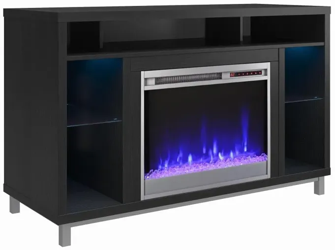 Lumina Modern Black Oak Fireplace TV Stand