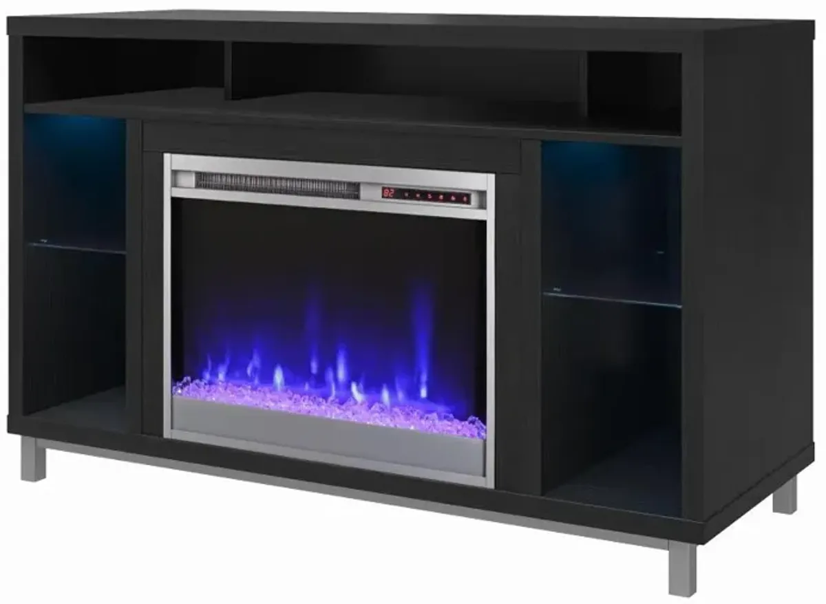 Lumina Modern Black Oak Fireplace TV Stand