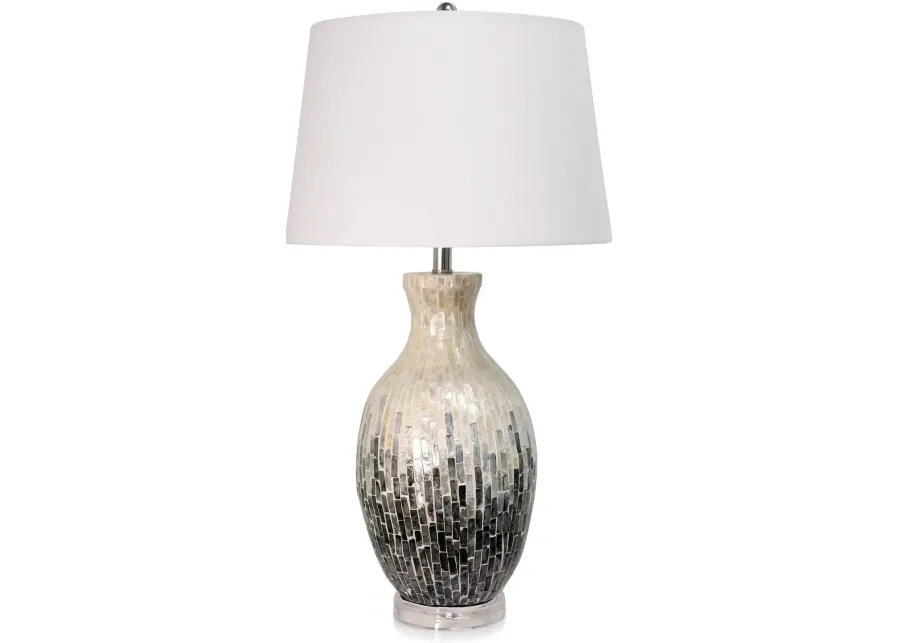 33 Inch Capiz Shell Ceramic Lamp