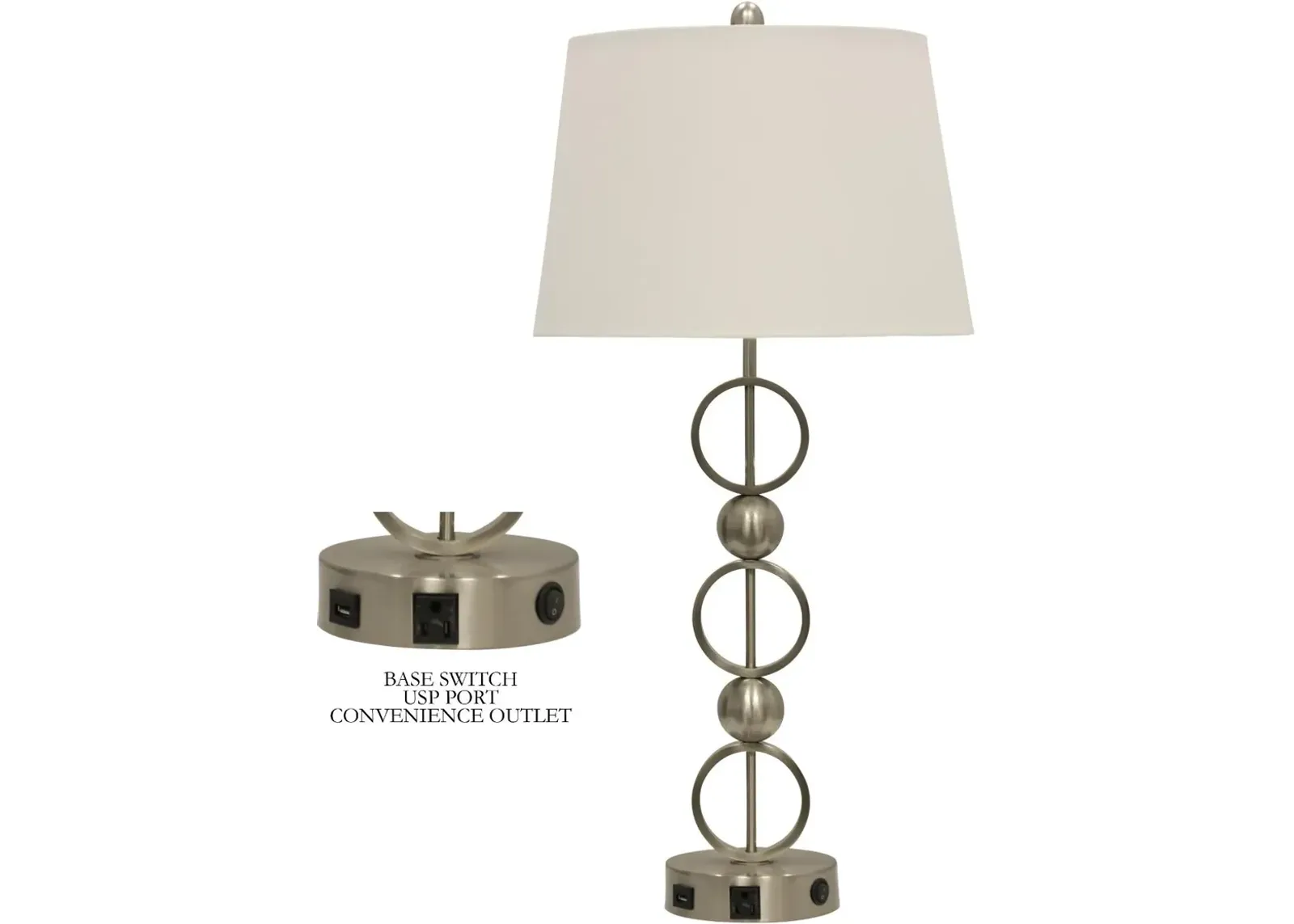 31 Inch Brushed Steel Table Lamp