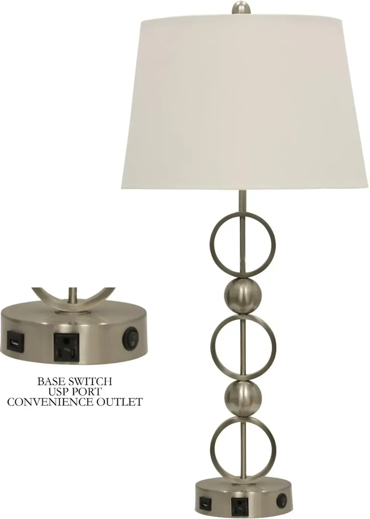 31 Inch Brushed Steel Table Lamp