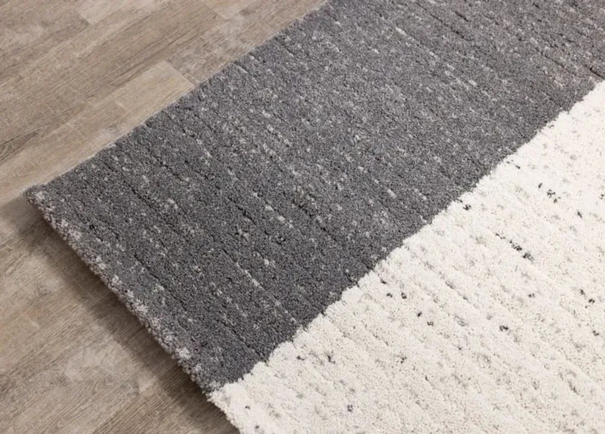 Ravine 8 x 11 Gray Rectangles Area Rug