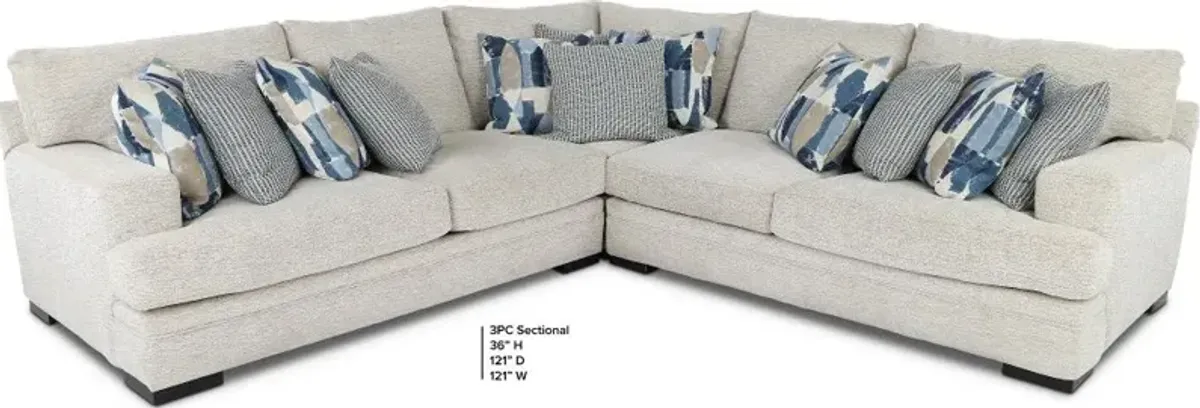 Piccolo White 3 Piece Sectional