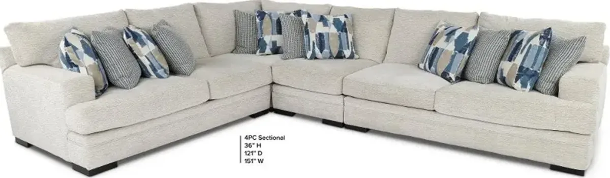 Piccolo White 4 Piece Sectional