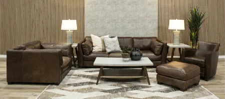 Utah Brown Leather Sofa
