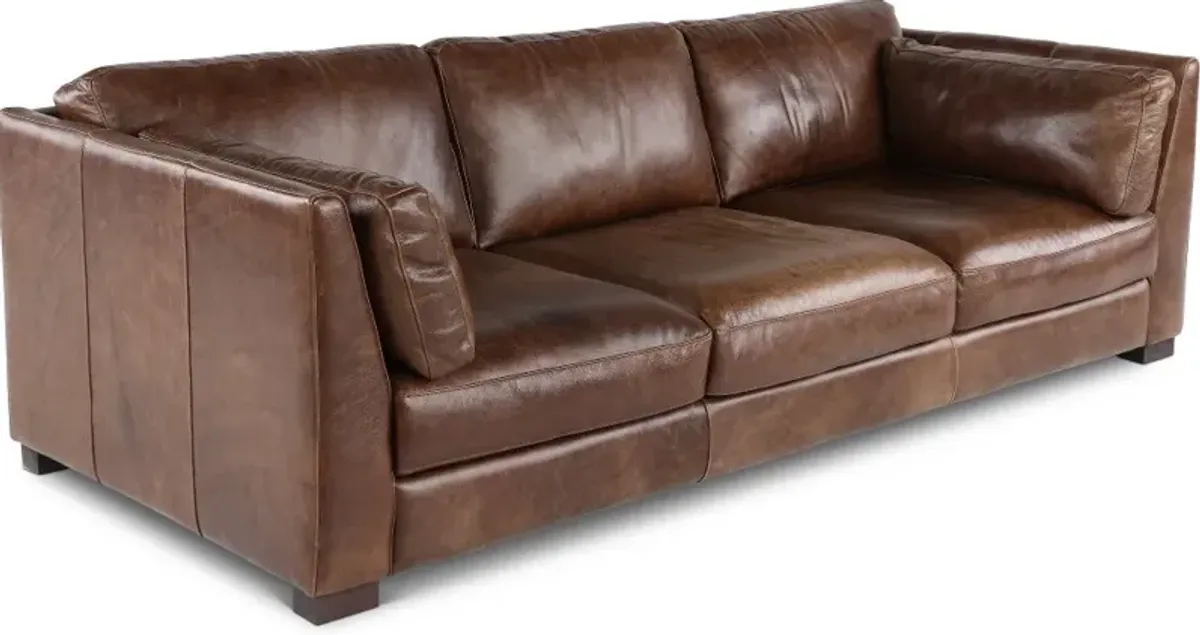 Utah Brown Leather Sofa