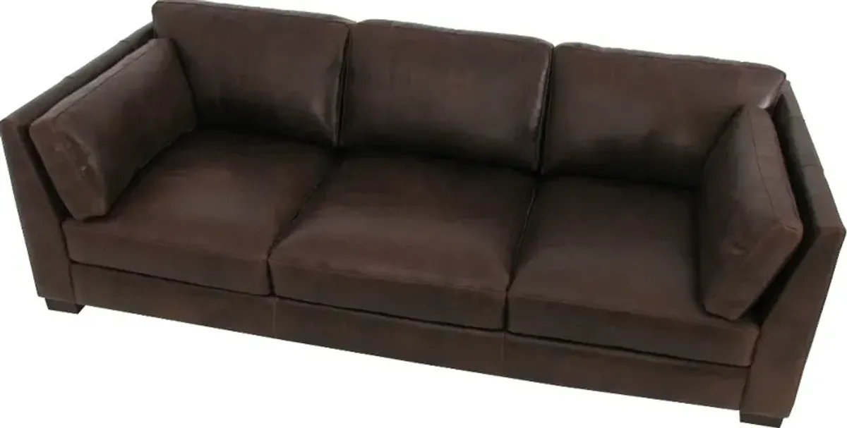 Utah Brown Leather Sofa