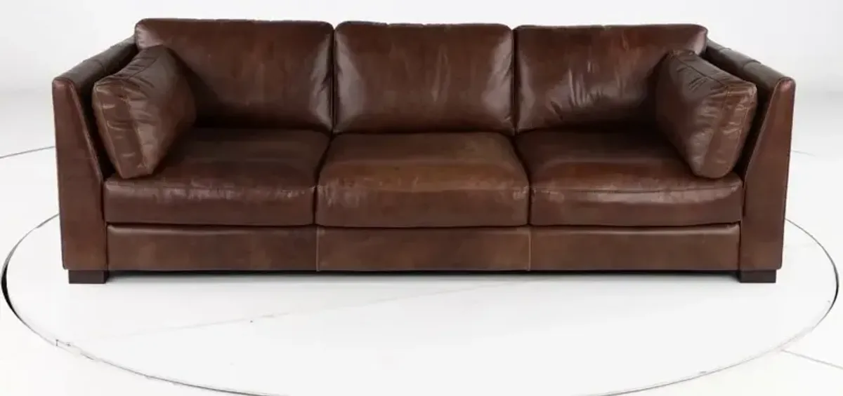 Utah Brown Leather Sofa