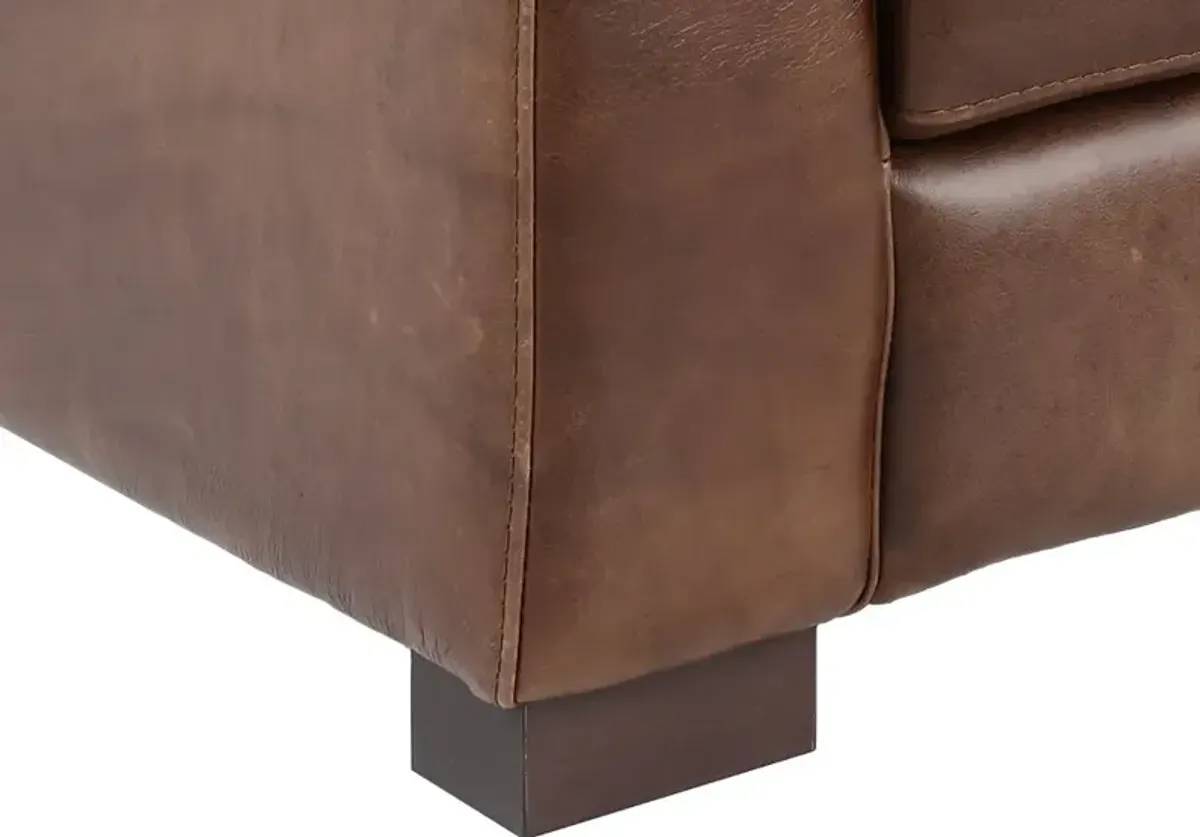 Utah Brown Leather Sofa