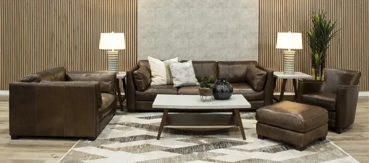 Utah Brown Leather Sofa