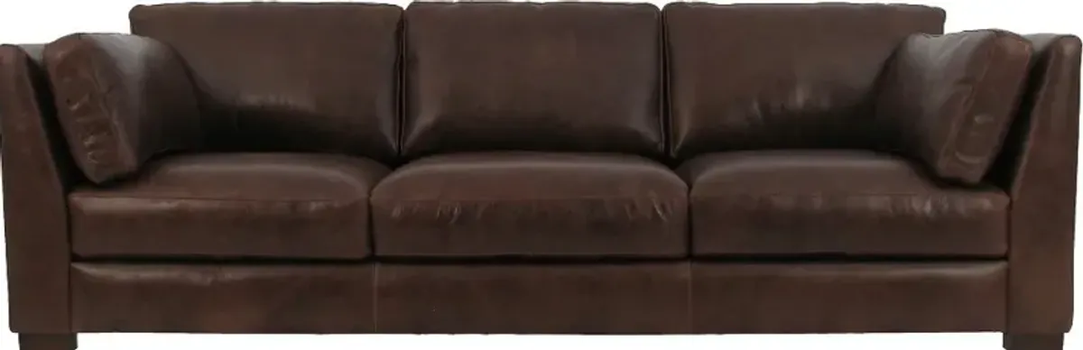 Utah Brown Leather Sofa