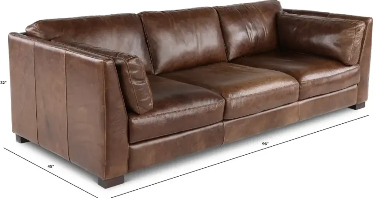 Utah Brown Leather Sofa