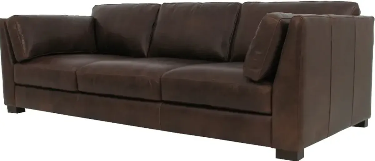 Utah Brown Leather Sofa