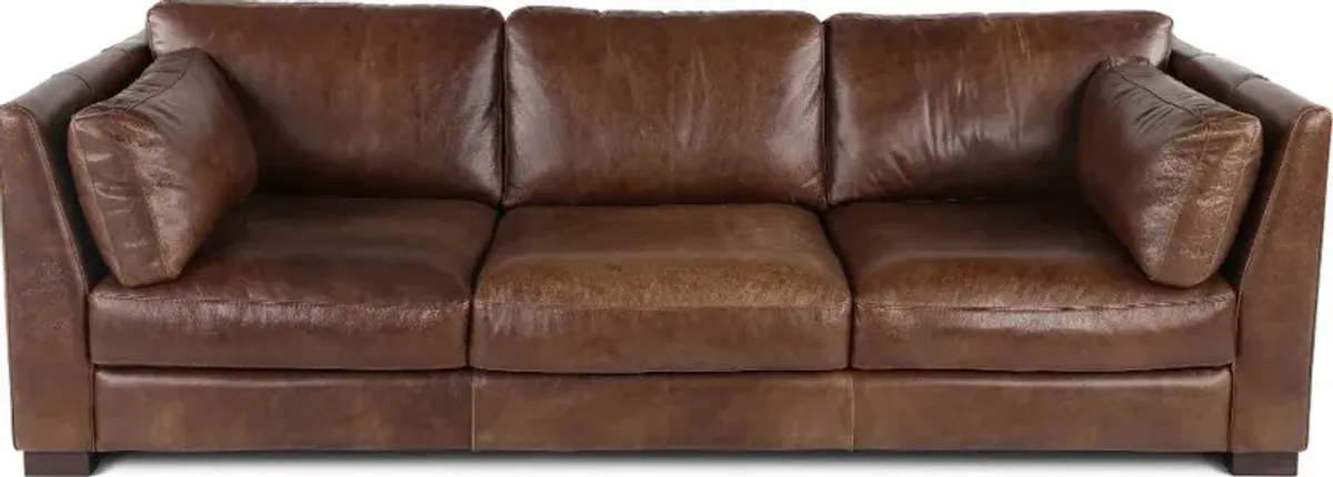 Utah Brown Leather Sofa