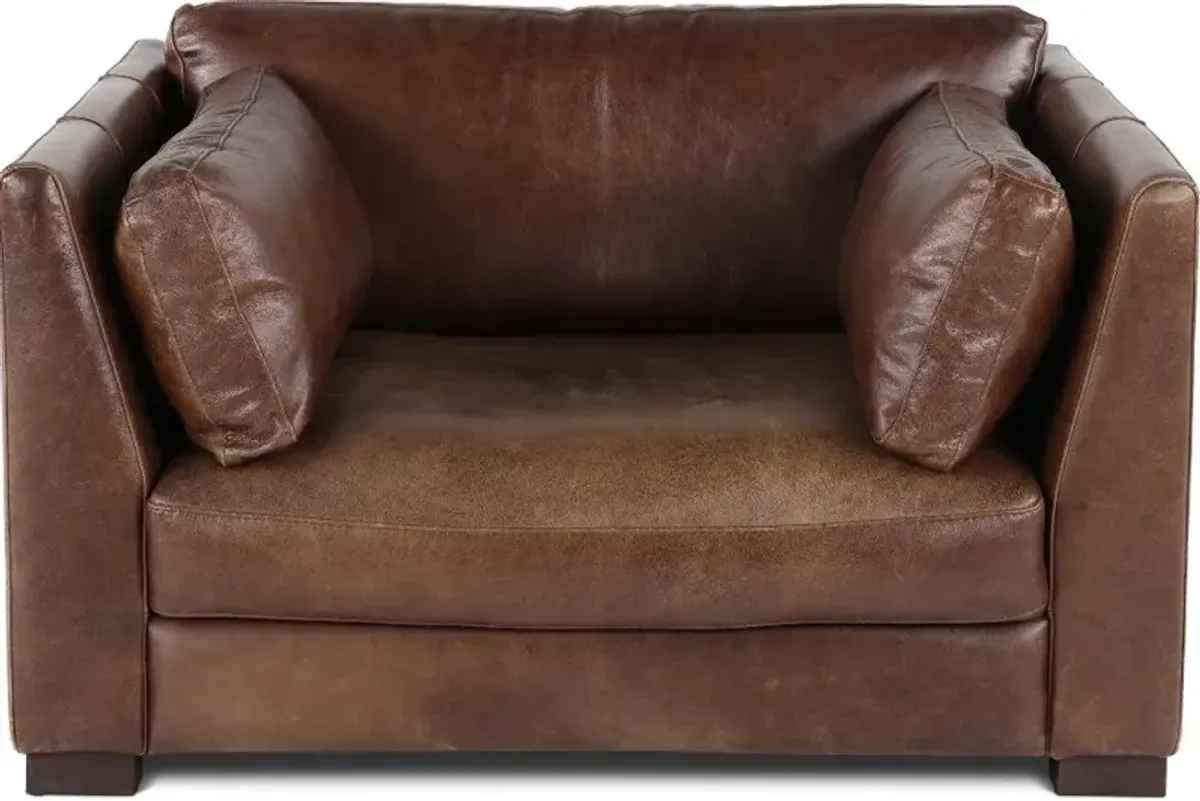 Utah Brown Leather Maxi Chair