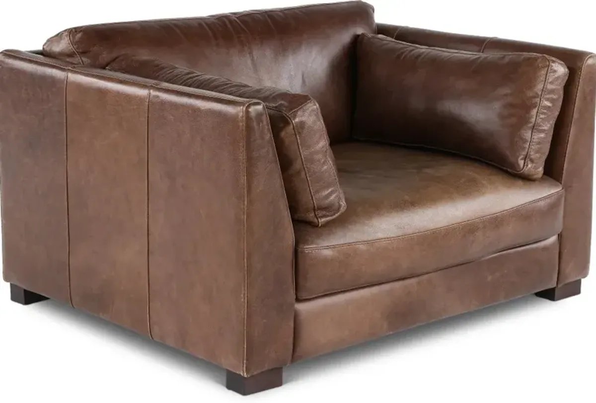 Utah Brown Leather Maxi Chair