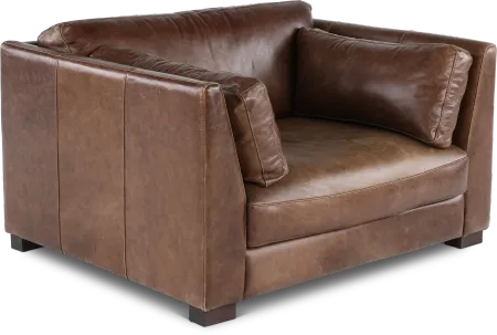 Utah Brown Leather Maxi Chair