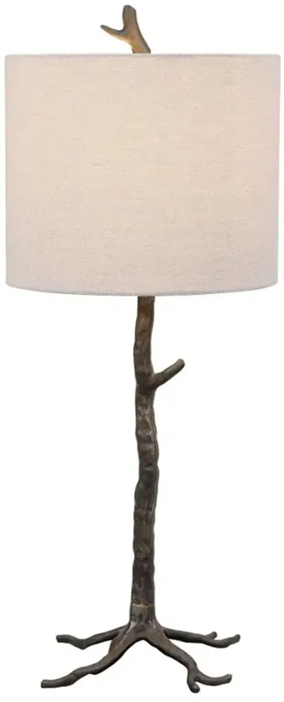Dark Brown Hand Cast Organic Table Lamp